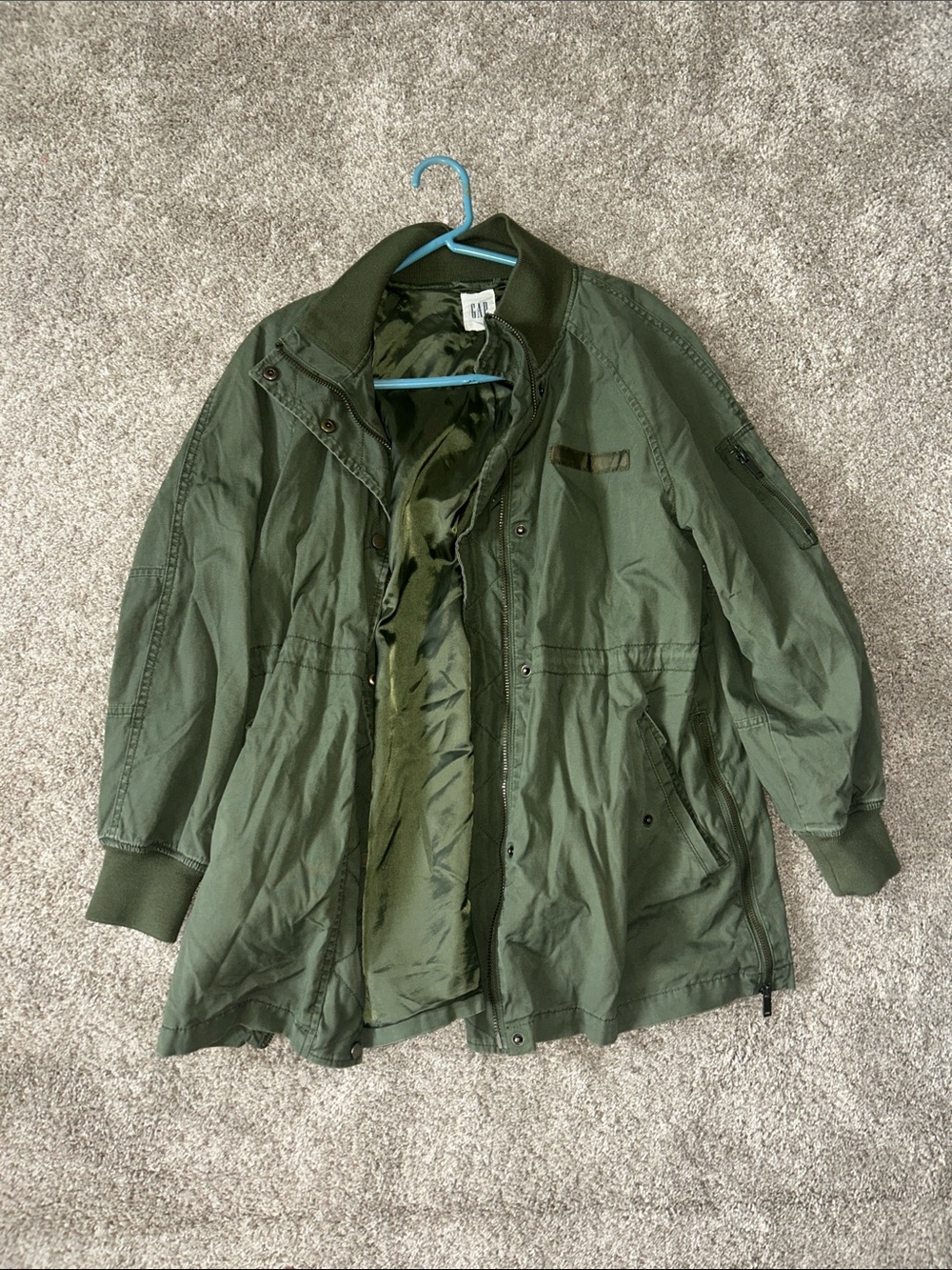 GAP Men's Military Field Jacket in Olive Green